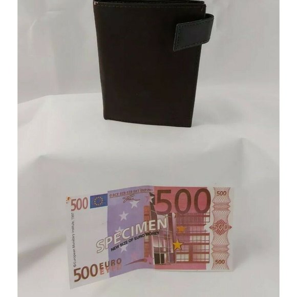 Men's Wallet Vintage Brown Genuine Leather Handmade Bifold Spain Euro style New - Picture 3 of 6